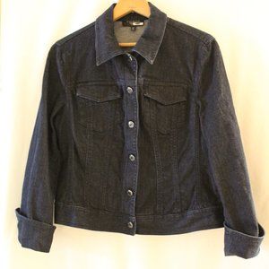 Talbots Women's Dark Denim Jean Jacket Button Up Size‎ 12P